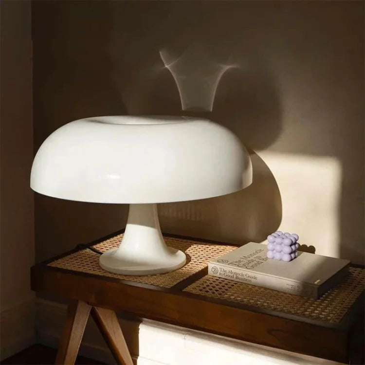 Contemporary White Acrylic Table Lamp with Curved Shade | E14 Bulbs Plug-In Light for Living Room 4