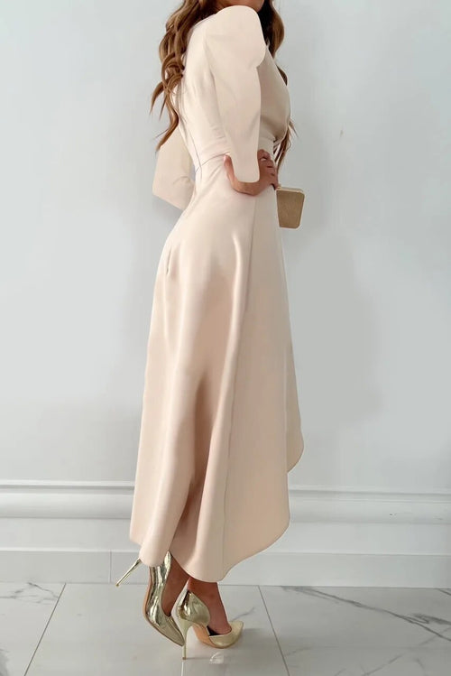 Bravyn | Elegant Formal Slit Midi Dress