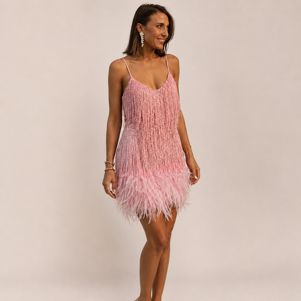 Cazmira | Feather Mini Party Dress