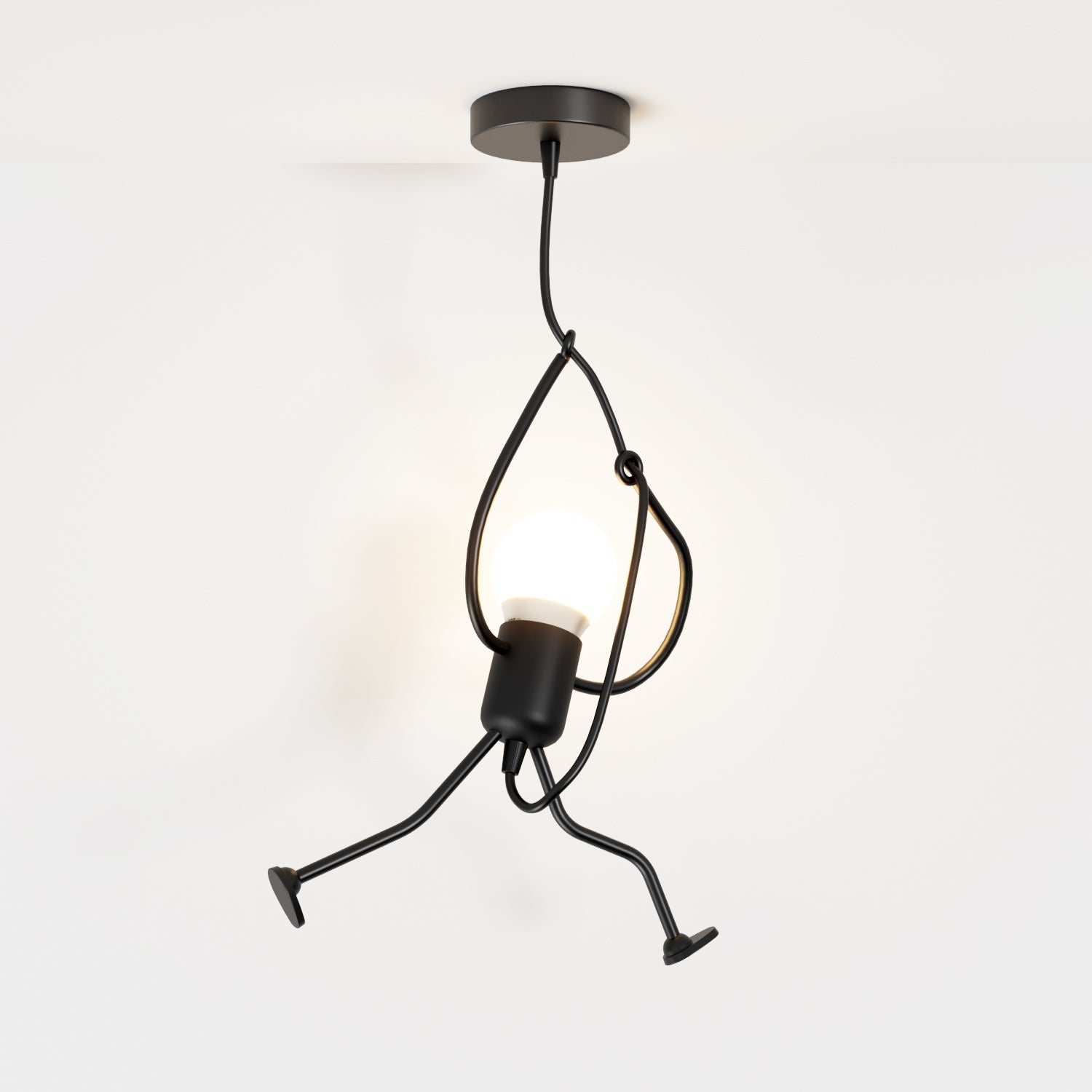 Industrial Wrought Iron Pendant Light | Adjustable Cord for Kitchen or Dining Room 1
