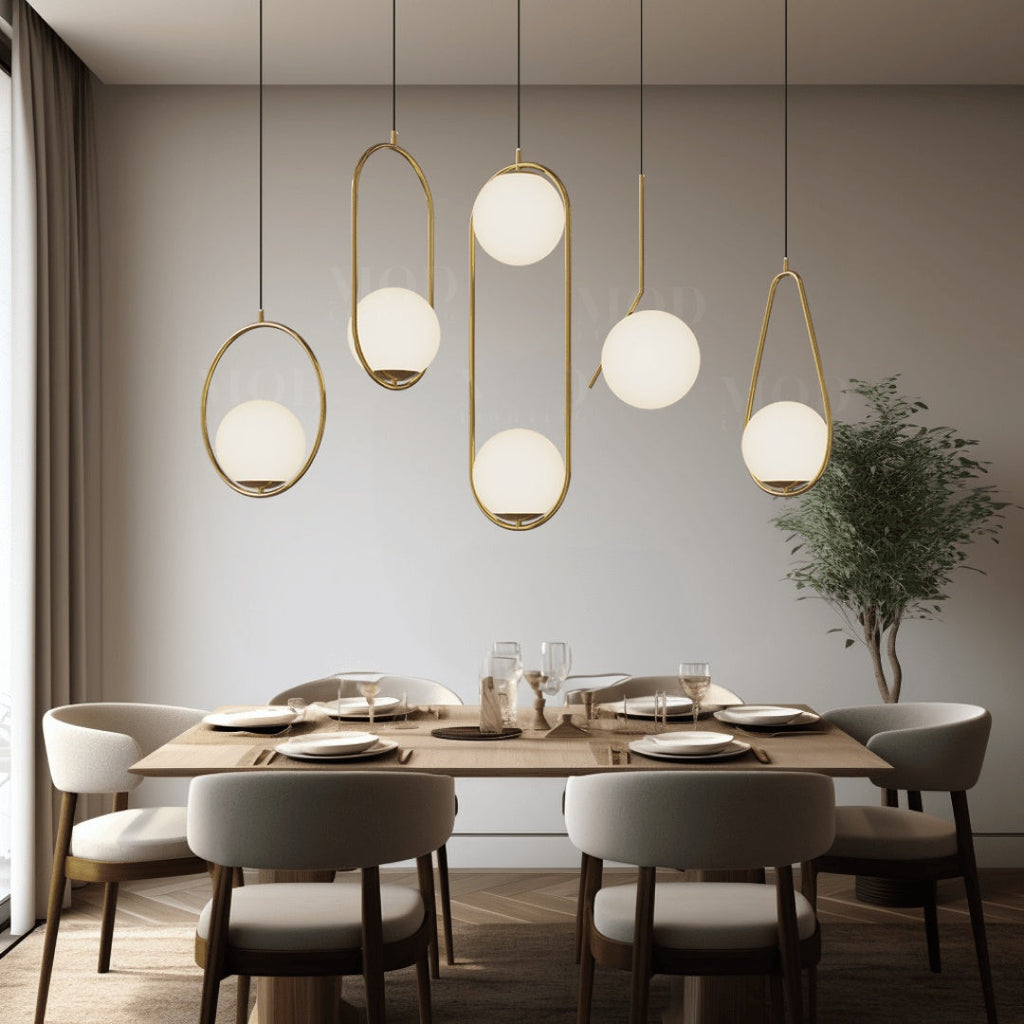 Minimal Black Metal Oval Cage Pendant Light | Adjustable Warm Light for Dining Room 2