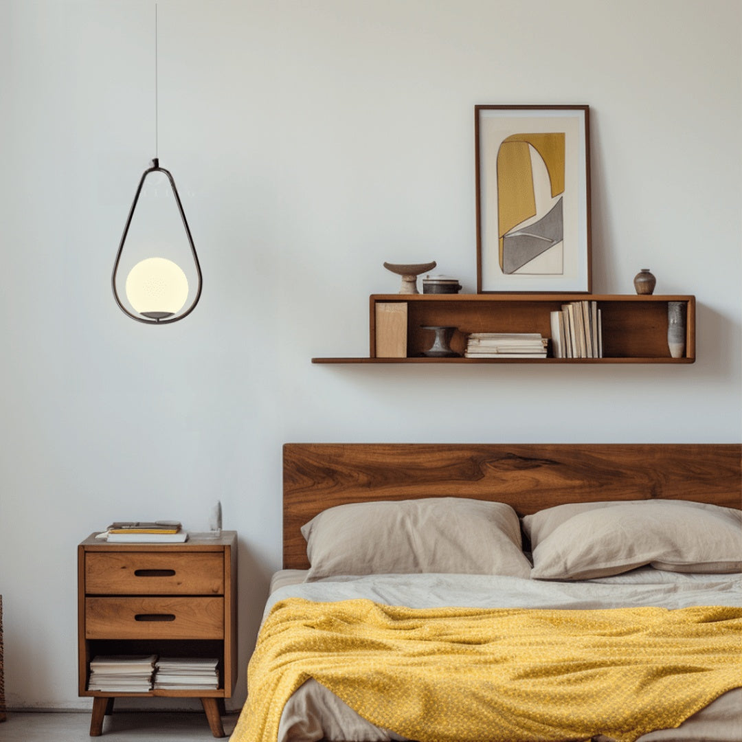 Minimal Black Metal Oval Cage Pendant Light | Adjustable Warm Light for Dining Room 8