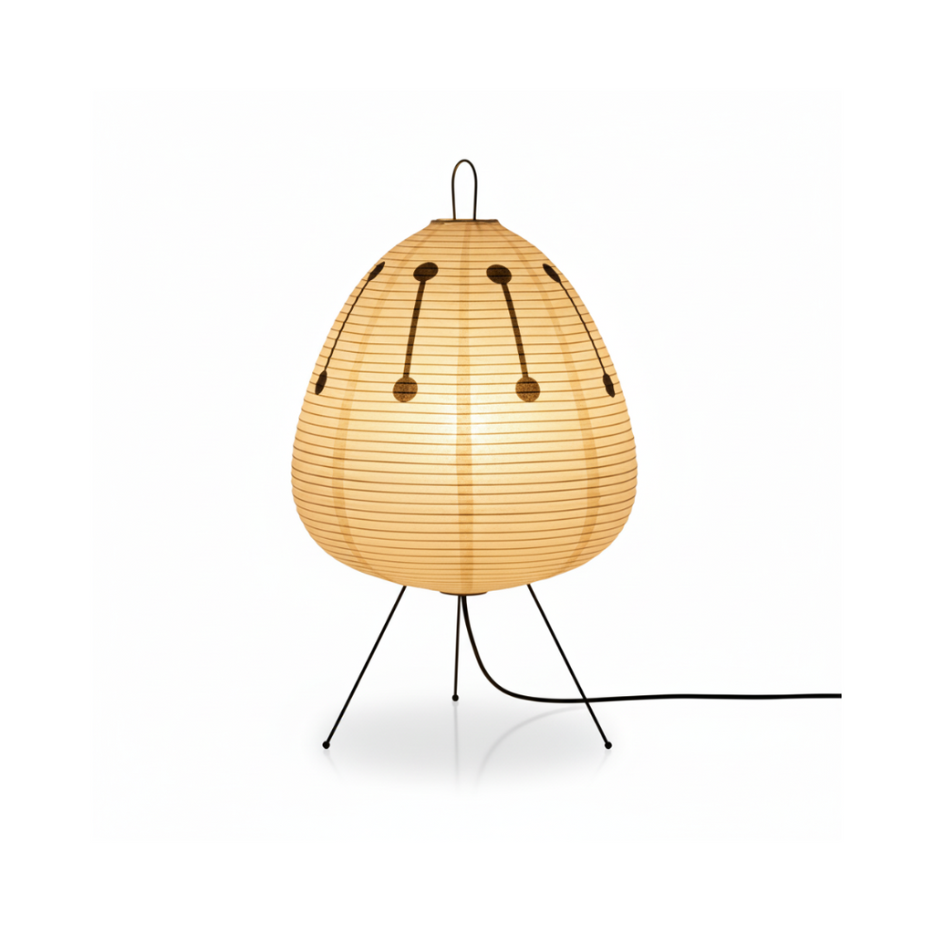 Minimalist Black Metal Tripod Floor Lamp with Rice Paper Shade | Plug-In Ambient Light for Living Room 0