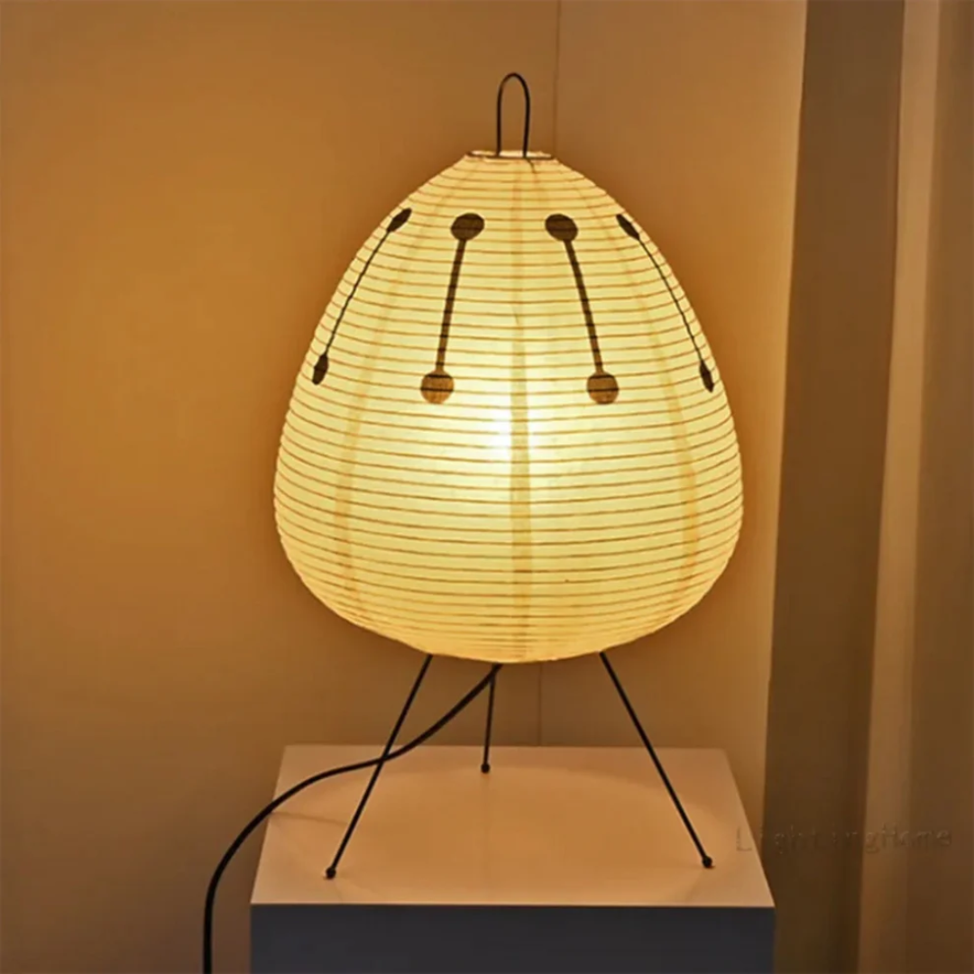 Minimalist Black Metal Tripod Floor Lamp with Rice Paper Shade | Plug-In Ambient Light for Living Room 1