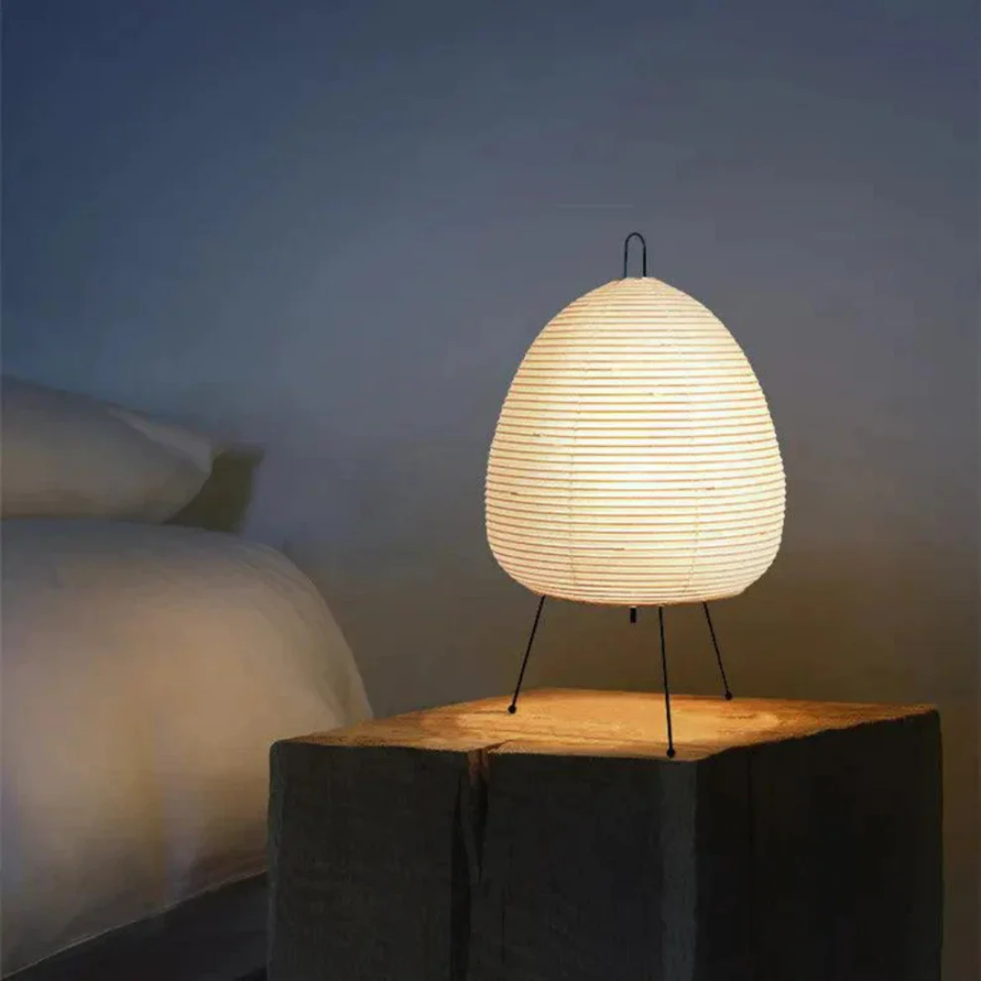 Minimalist Black Metal Tripod Floor Lamp with Rice Paper Shade | Plug-In Ambient Light for Living Room 3