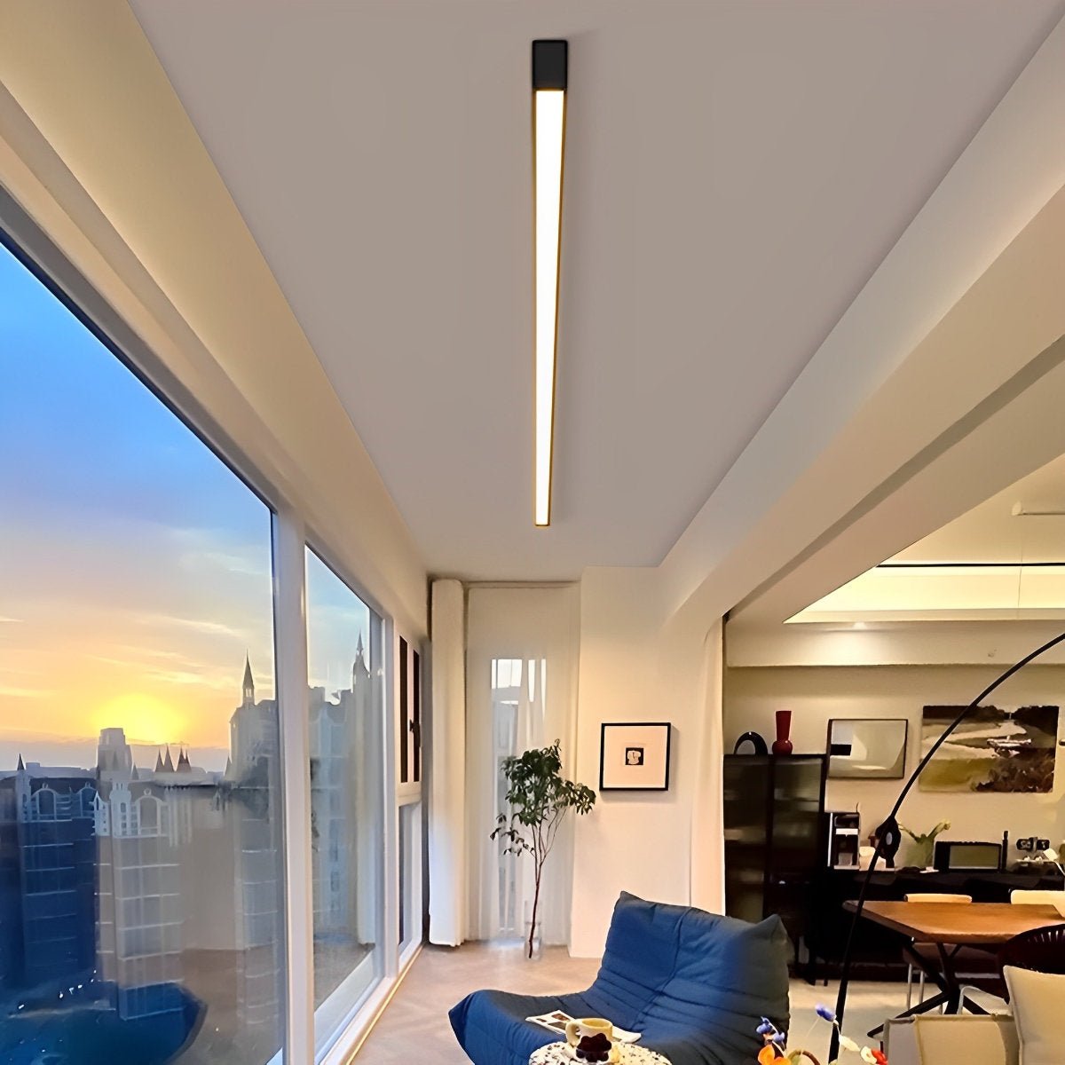 Minimalist Black and White Aluminum LED Ceiling Light | Dimmable Modern Fixture for Living Room 1
