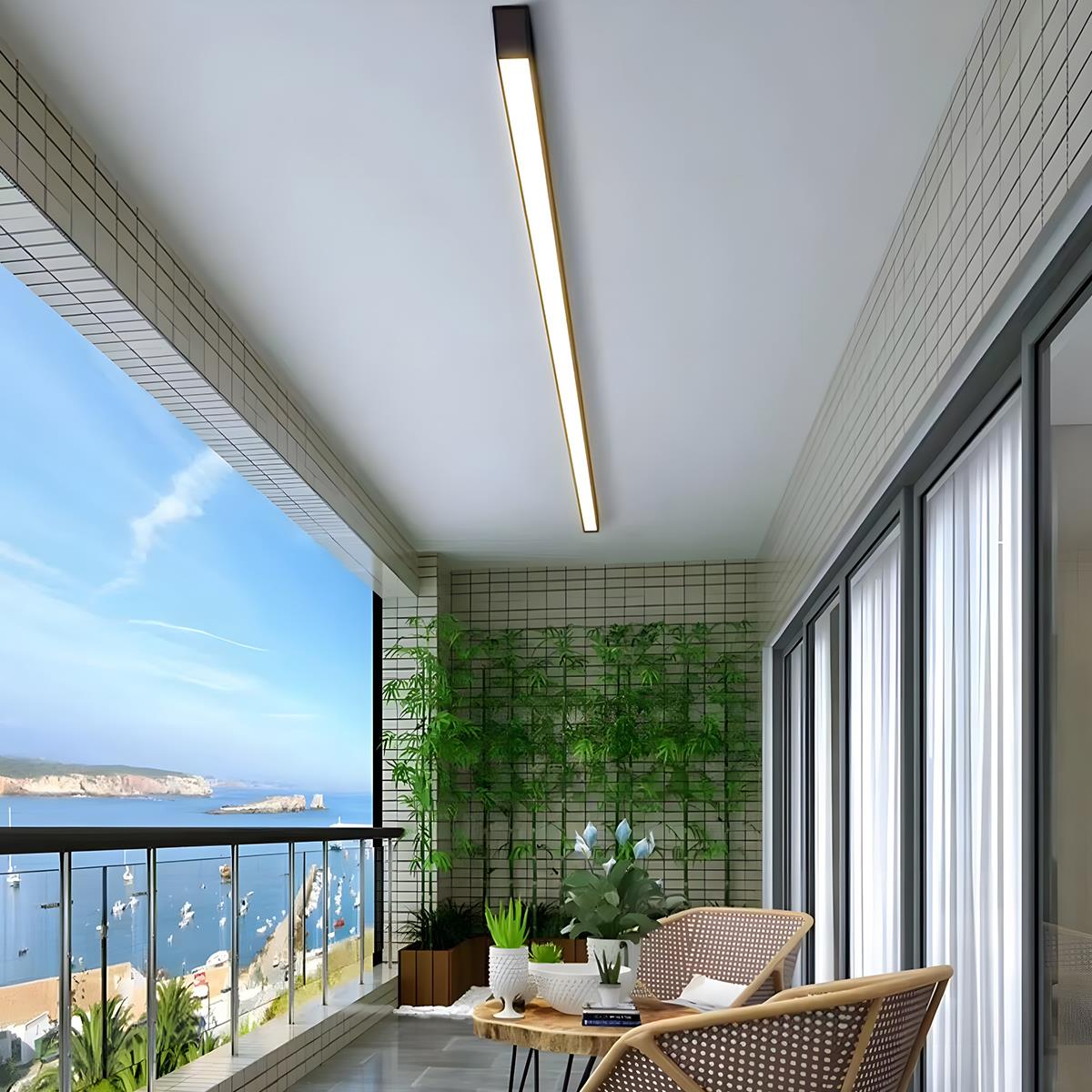 Minimalist Black and White Aluminum LED Ceiling Light | Dimmable Modern Fixture for Living Room 3