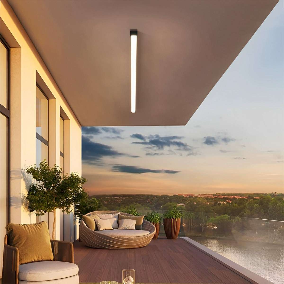 Minimalist Black and White Aluminum LED Ceiling Light | Dimmable Modern Fixture for Living Room 5