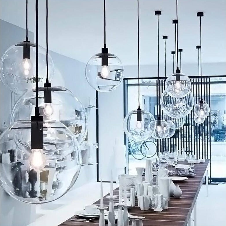 Minimalist Clear Glass Pendant Light | Adjustable Hanging Lamp for Dining Room 2