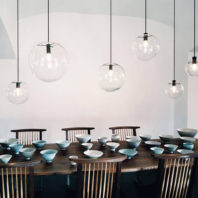 Minimalist Clear Glass Pendant Light | Adjustable Hanging Lamp for Dining Room 3