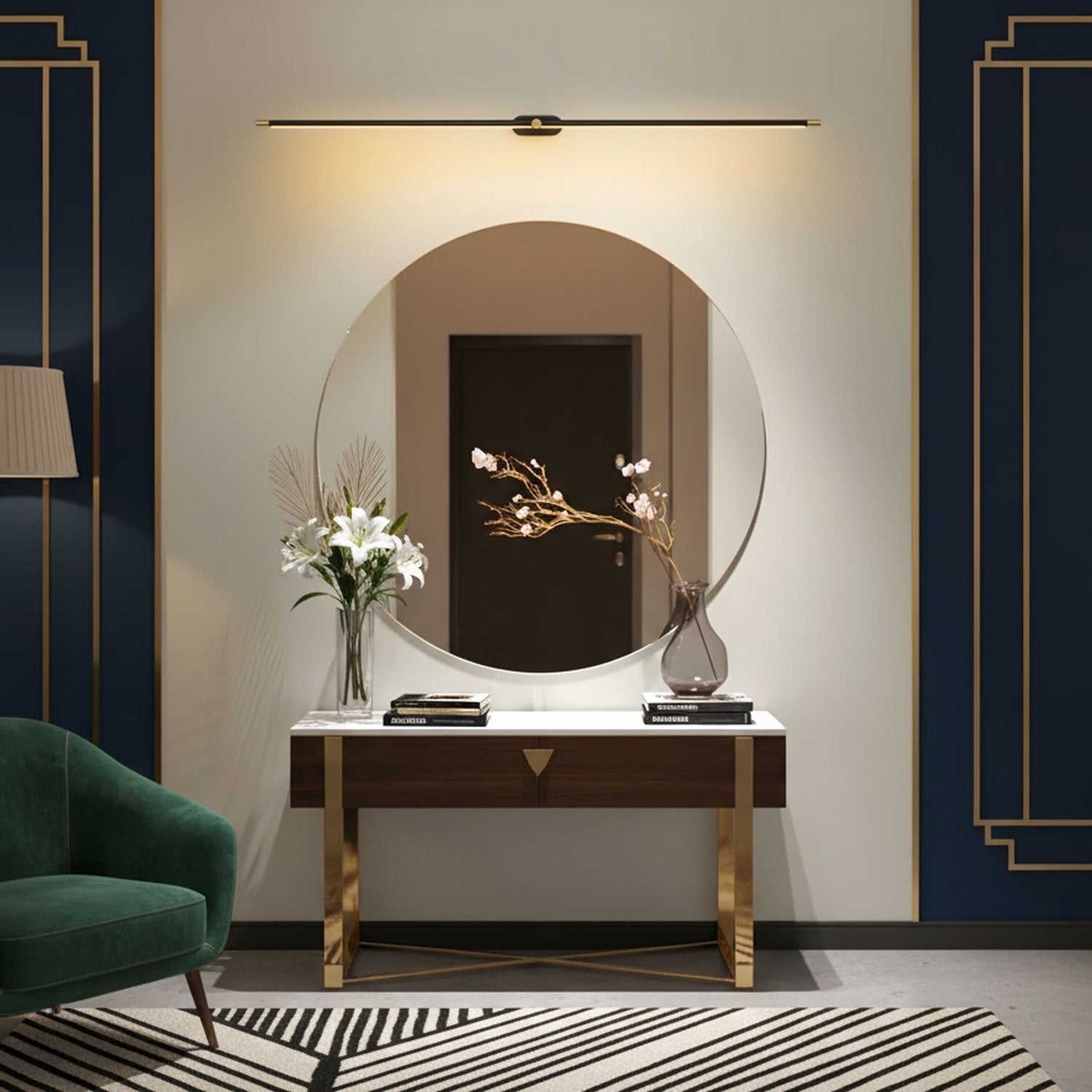 Minimalist Iron and Aluminium Linear Wall Light | Adjustable LED Fixture for Living Room 7