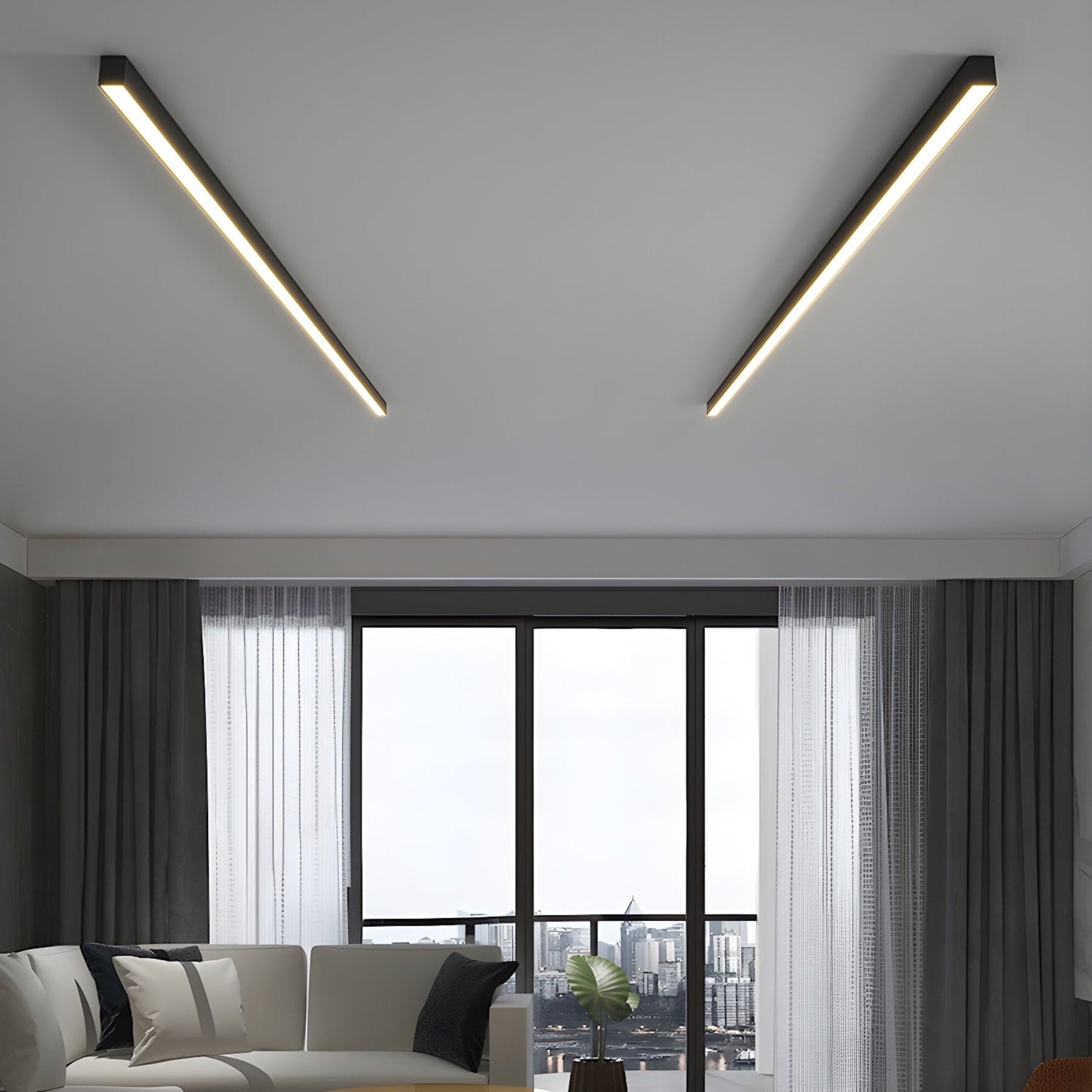 Minimalist Matte Metal Ceiling Light Fixture | Dimmable LED Neutral Light for Living Room 3