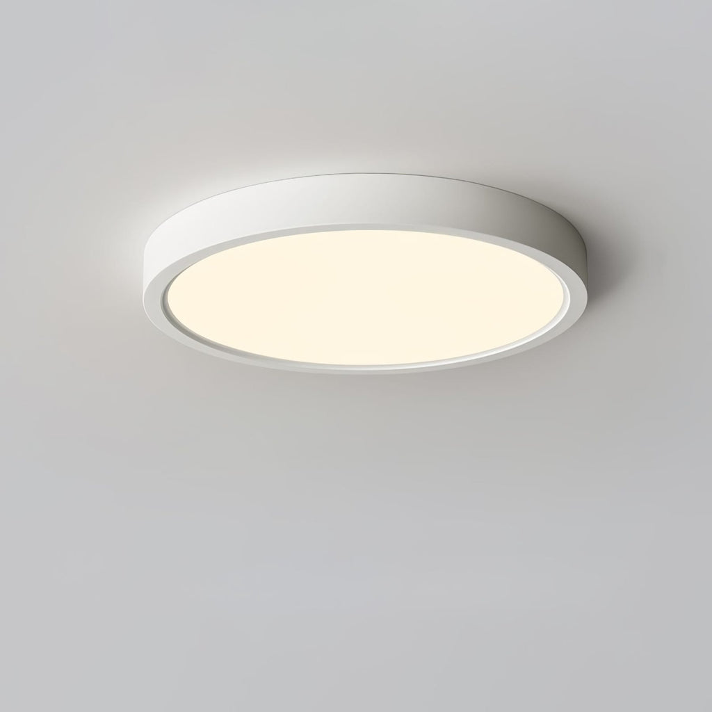 Minimalist Matte White Iron Flush Mount Ceiling Light | Slim Low-Profile Design for Living Room 0