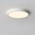 Minimalist Matte White Iron Flush Mount Ceiling Light | Slim Low-Profile Design for Living Room 0