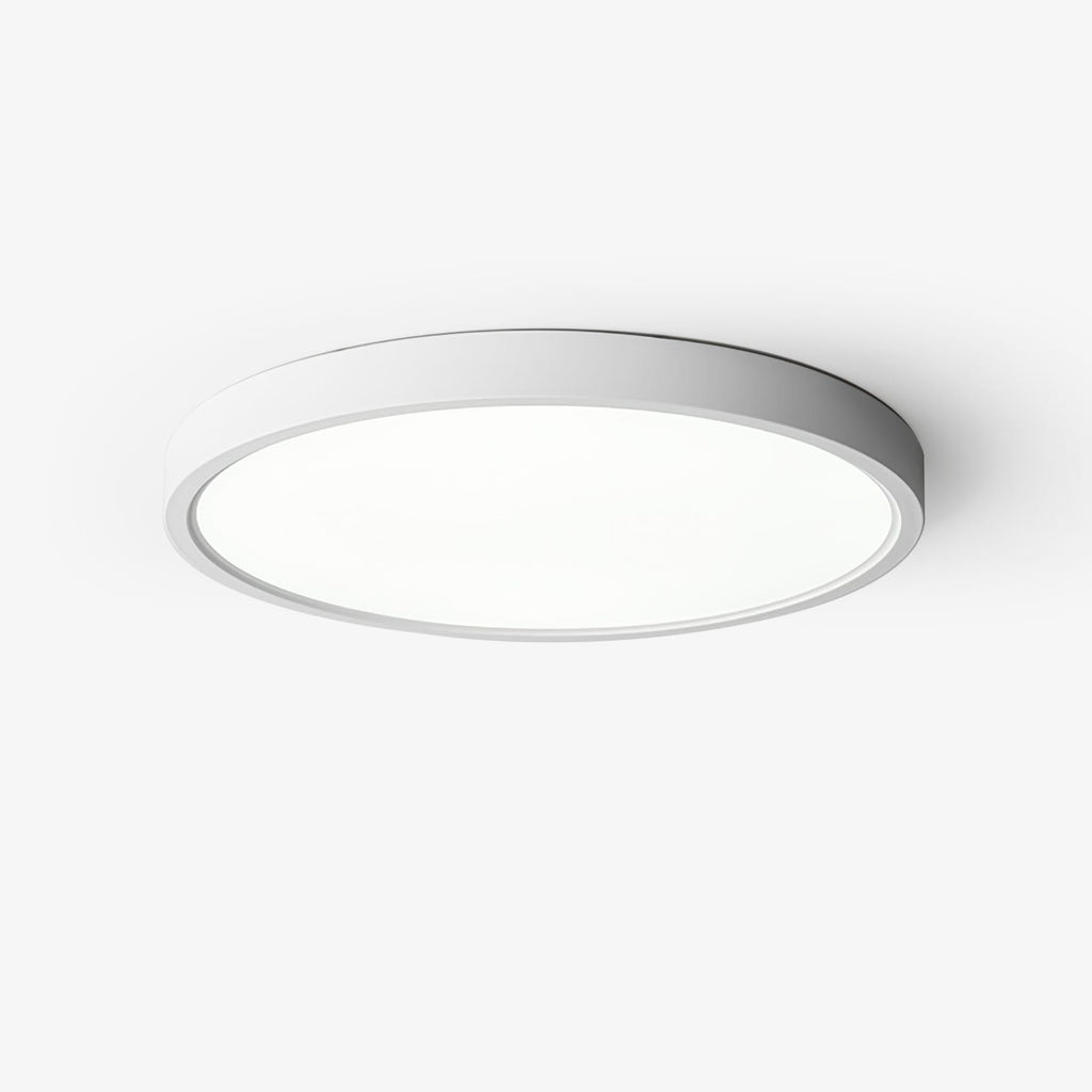 Minimalist Matte White Iron Flush Mount Ceiling Light | Slim Low-Profile Design for Living Room 1