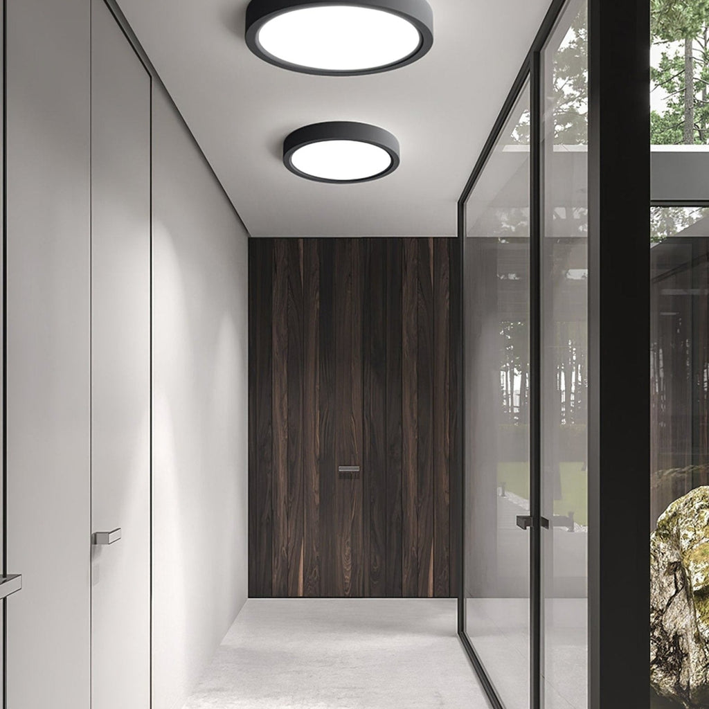 Minimalist Matte White Iron Flush Mount Ceiling Light | Slim Low-Profile Design for Living Room 3