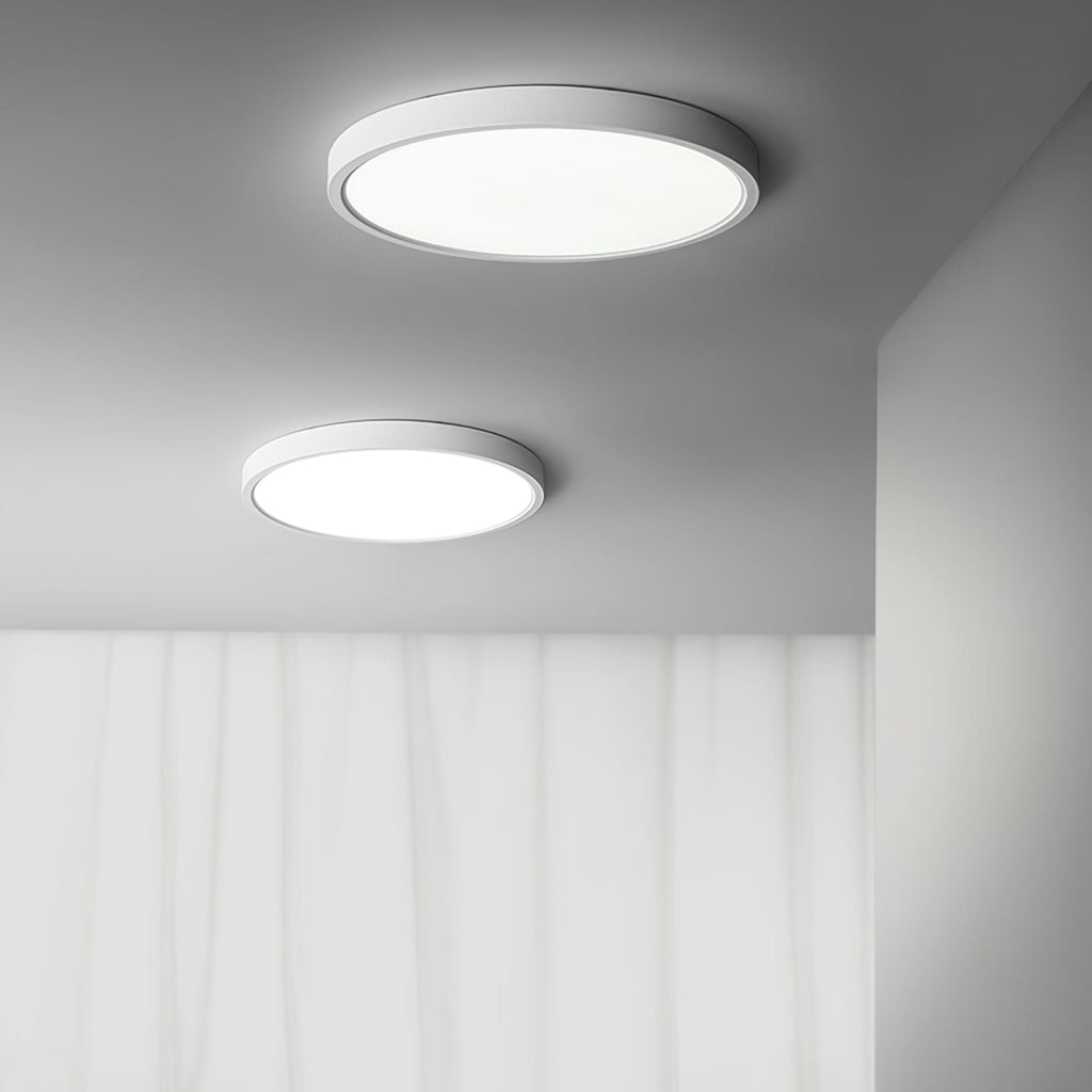 Minimalist Matte White Iron Flush Mount Ceiling Light | Slim Low-Profile Design for Living Room 5