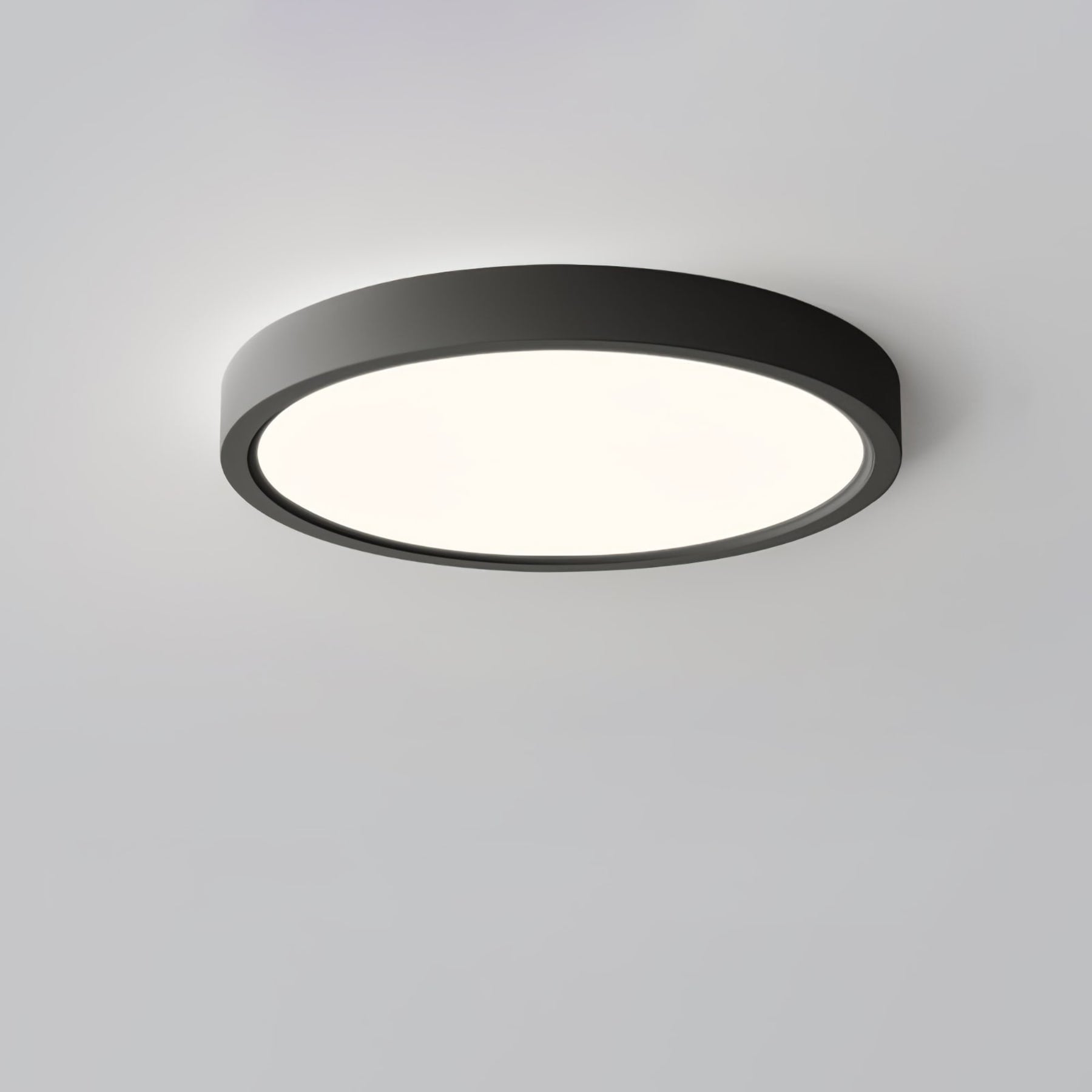 Minimalist Matte White Iron Flush Mount Ceiling Light | Slim Low-Profile Design for Living Room 9