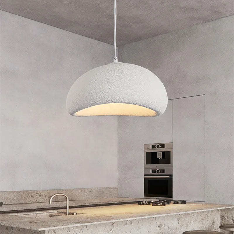 Minimalist Matte White Polystyrene Pendant Light | Three-Colour Dimming for Dining Room 6