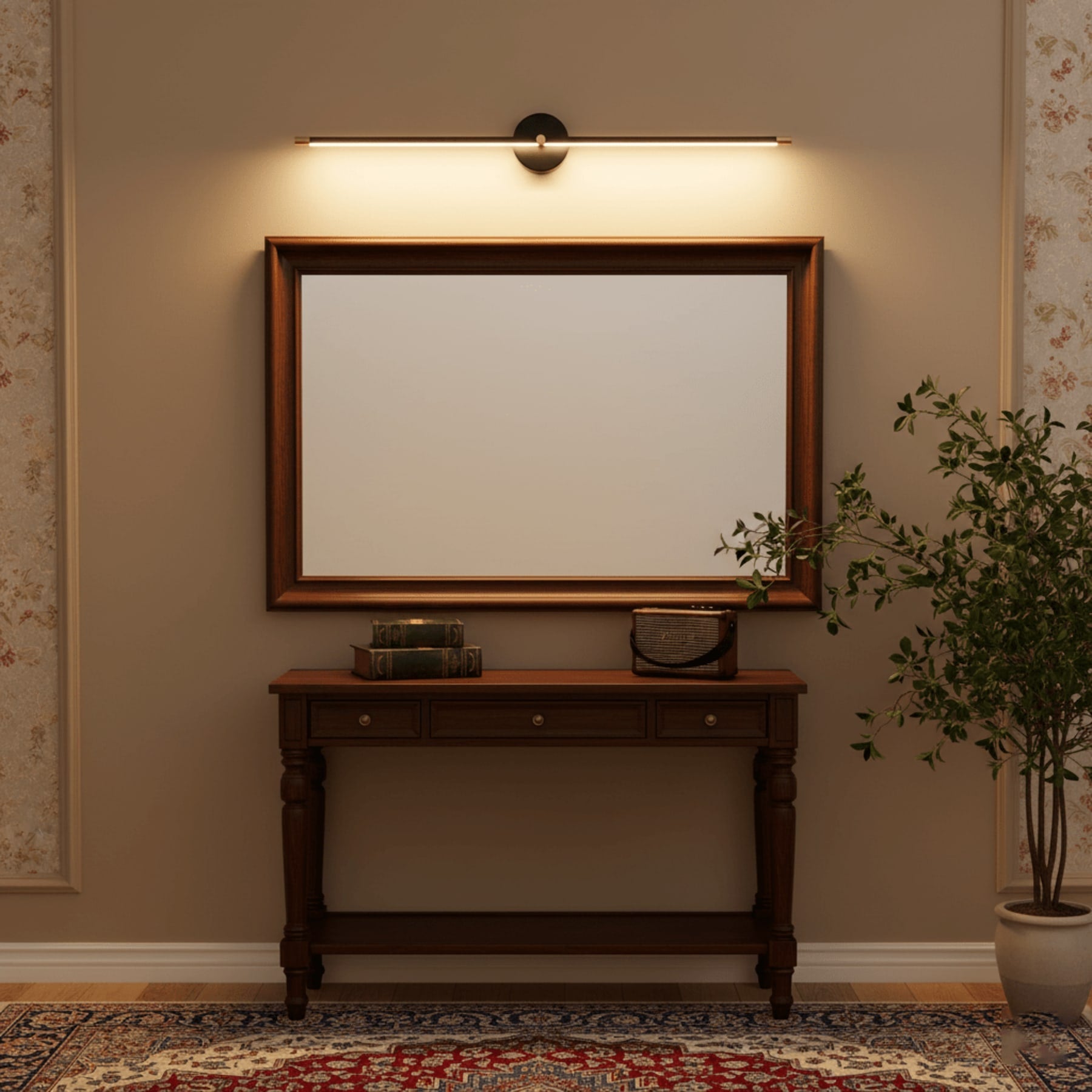 Minimalist Satin Black Metal Wall Sconce | Warm LED Light for Living Room, Bedroom, Hallway 2