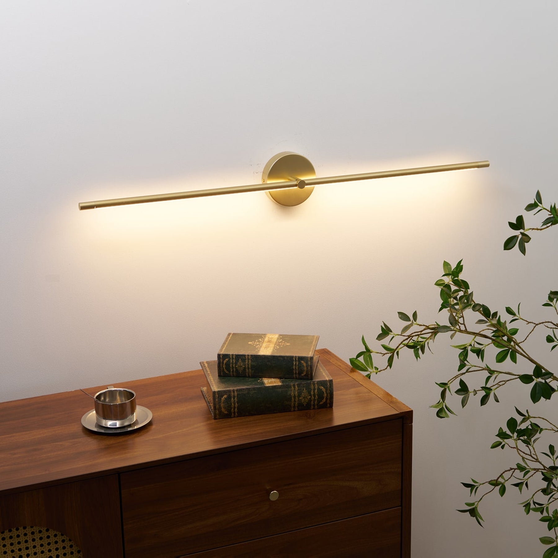 Minimalist Satin Black Metal Wall Sconce | Warm LED Light for Living Room, Bedroom, Hallway 8