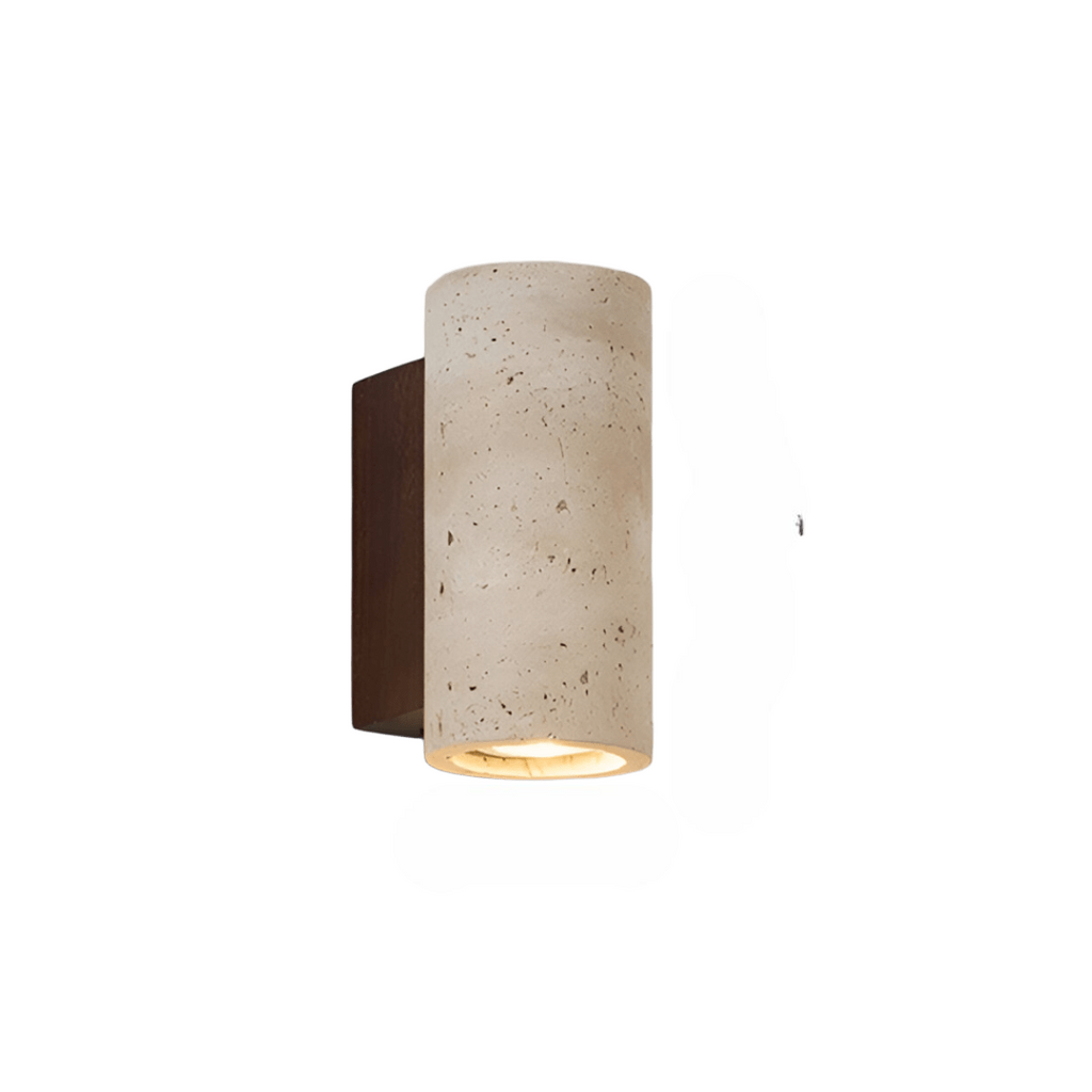 Minimalist Travertine Stone Wall Sconce | Up and Down Glow LED Light for Hallway 1