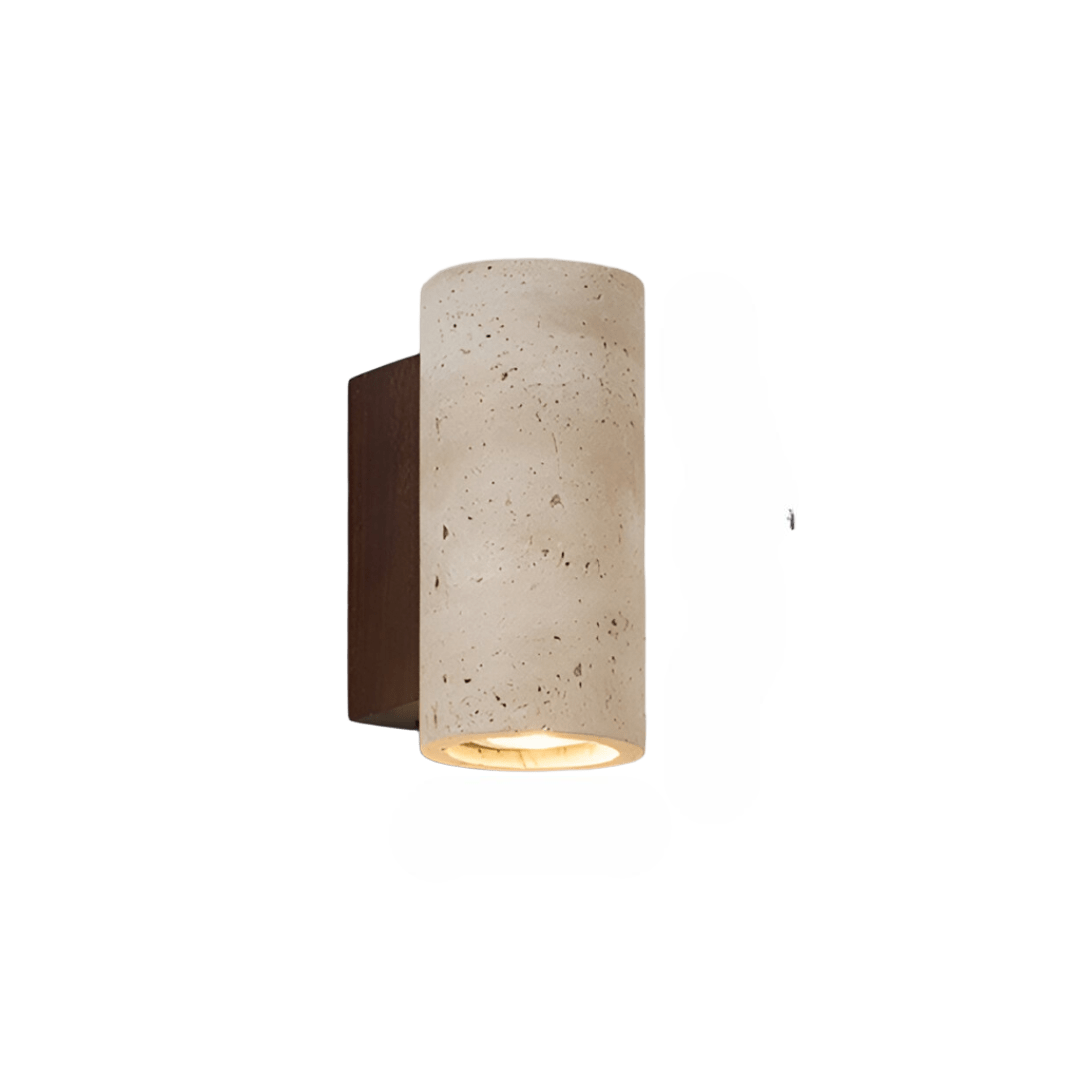 Minimalist Travertine Stone Wall Sconce | Up and Down Glow LED Light for Hallway 1