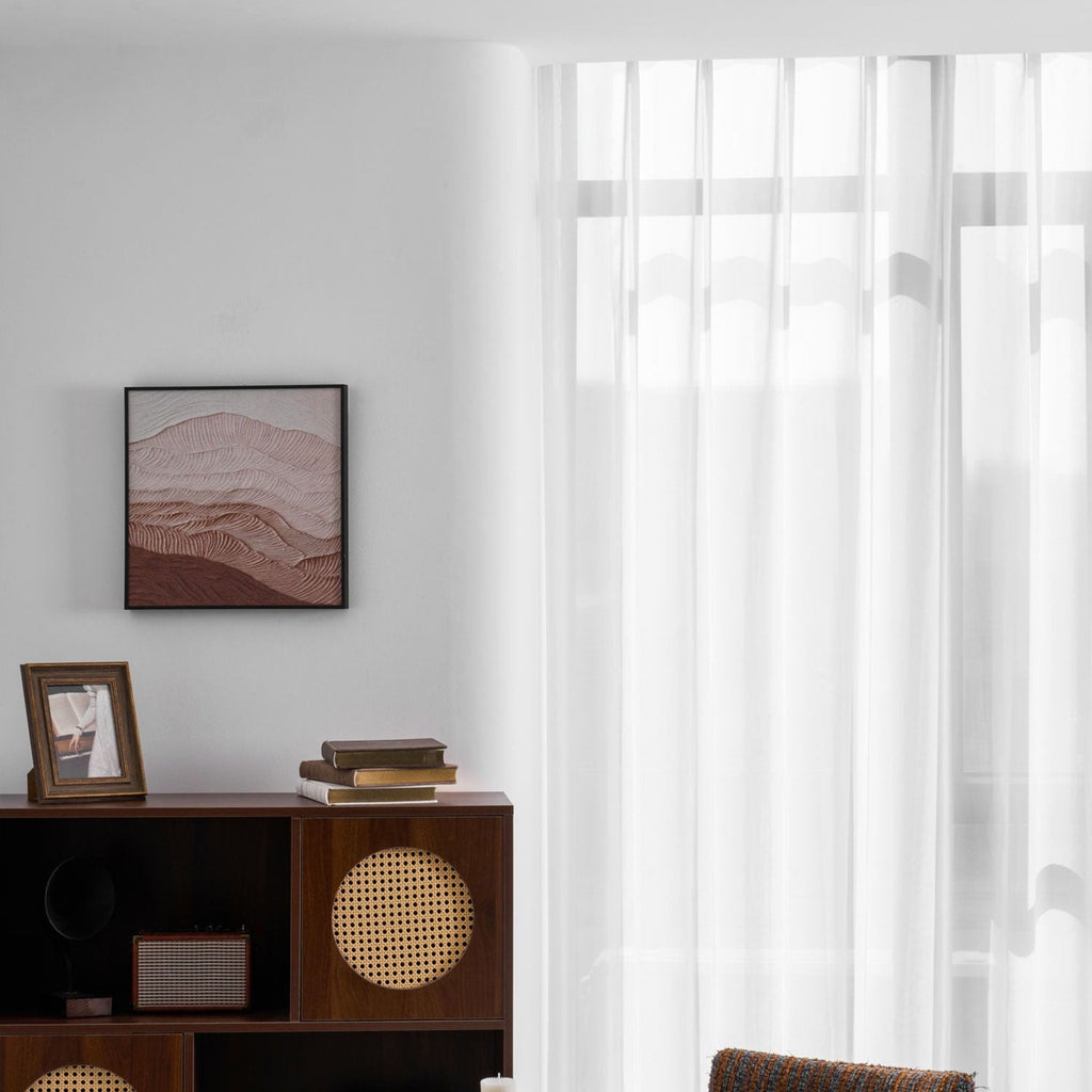Minimalist Walnut Wood Flush Mount Ceiling Light | Slim Design Hardwired Fixture for Living Room 8