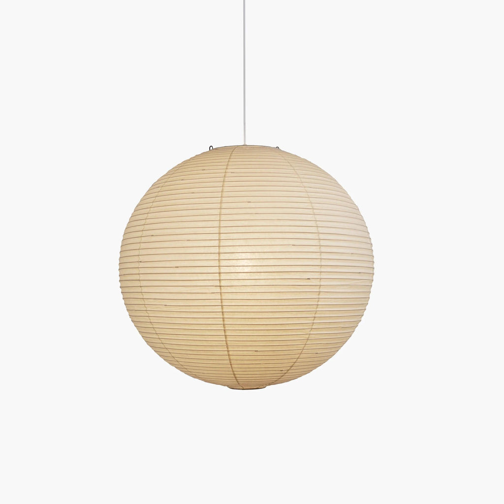 Minimalist White Cotton Paper Pendant Light | Ribbed Shade Hardwired Fixture for Dining Room 0