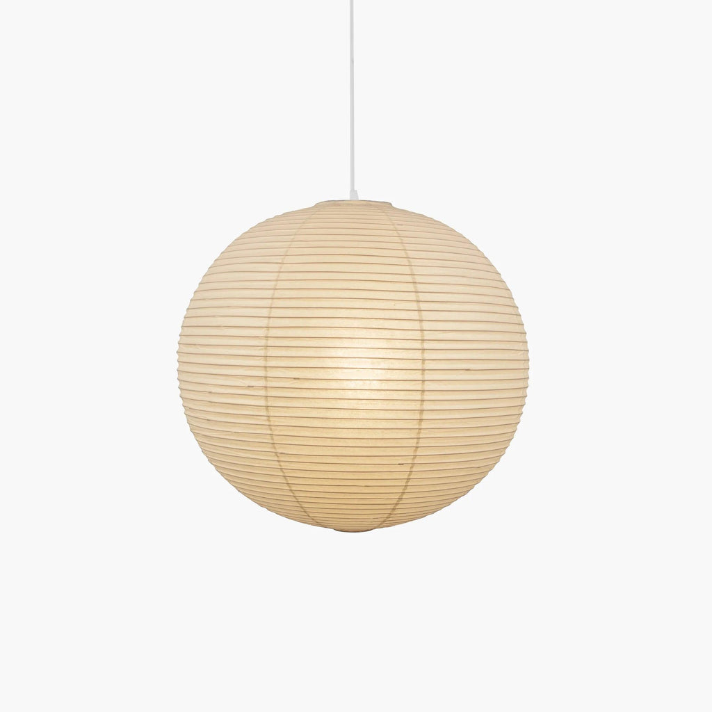 Minimalist White Cotton Paper Pendant Light | Ribbed Shade Hardwired Fixture for Dining Room 8