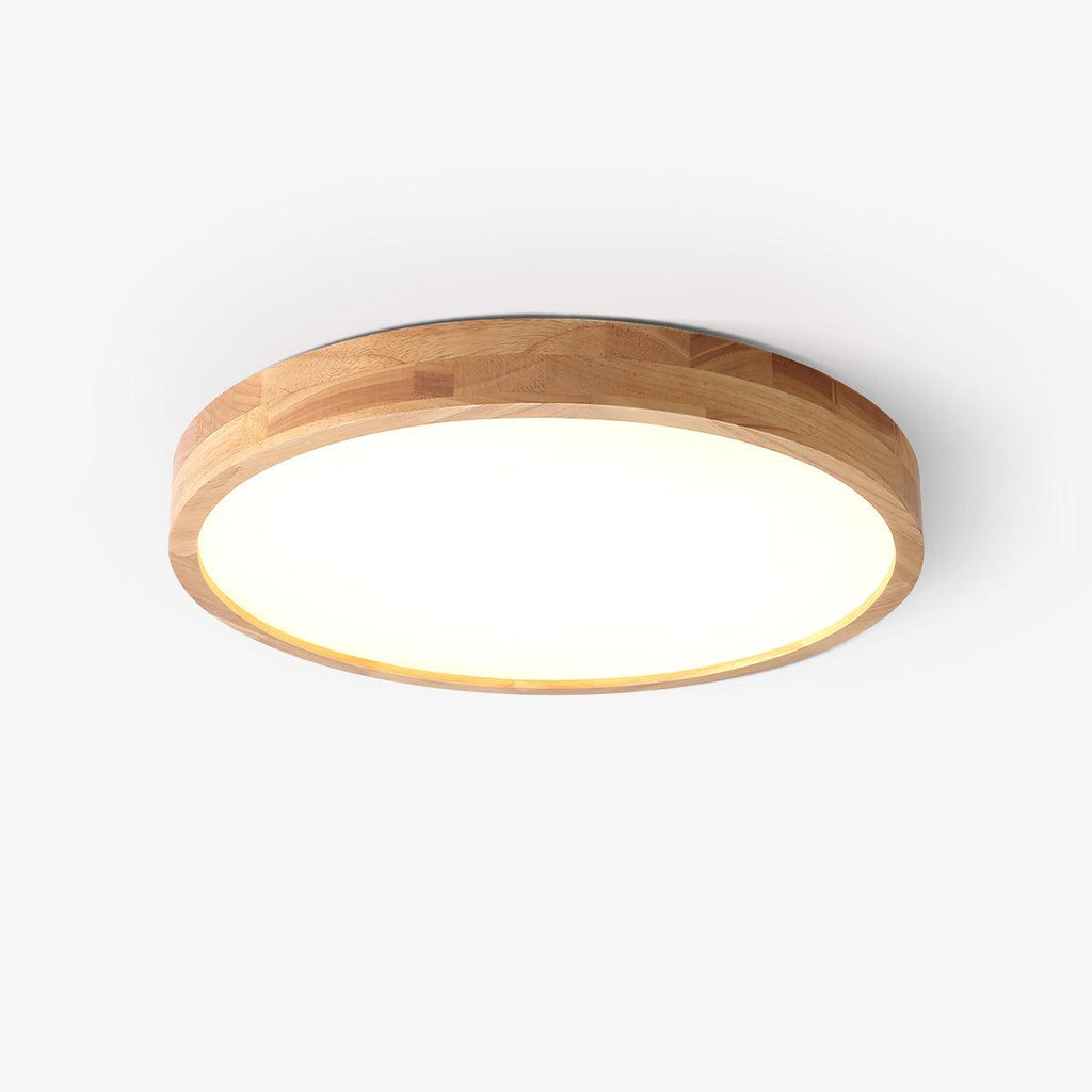 Minimalist Wood Flush Mount Ceiling Light | Integrated LED Dimmable Fixture for Living Room 1