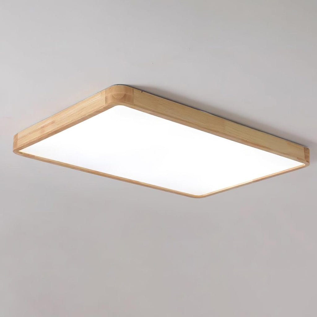 Minimalist Wood Flush Mount Ceiling Light | Integrated LED Dimmable Fixture for Living Room 17