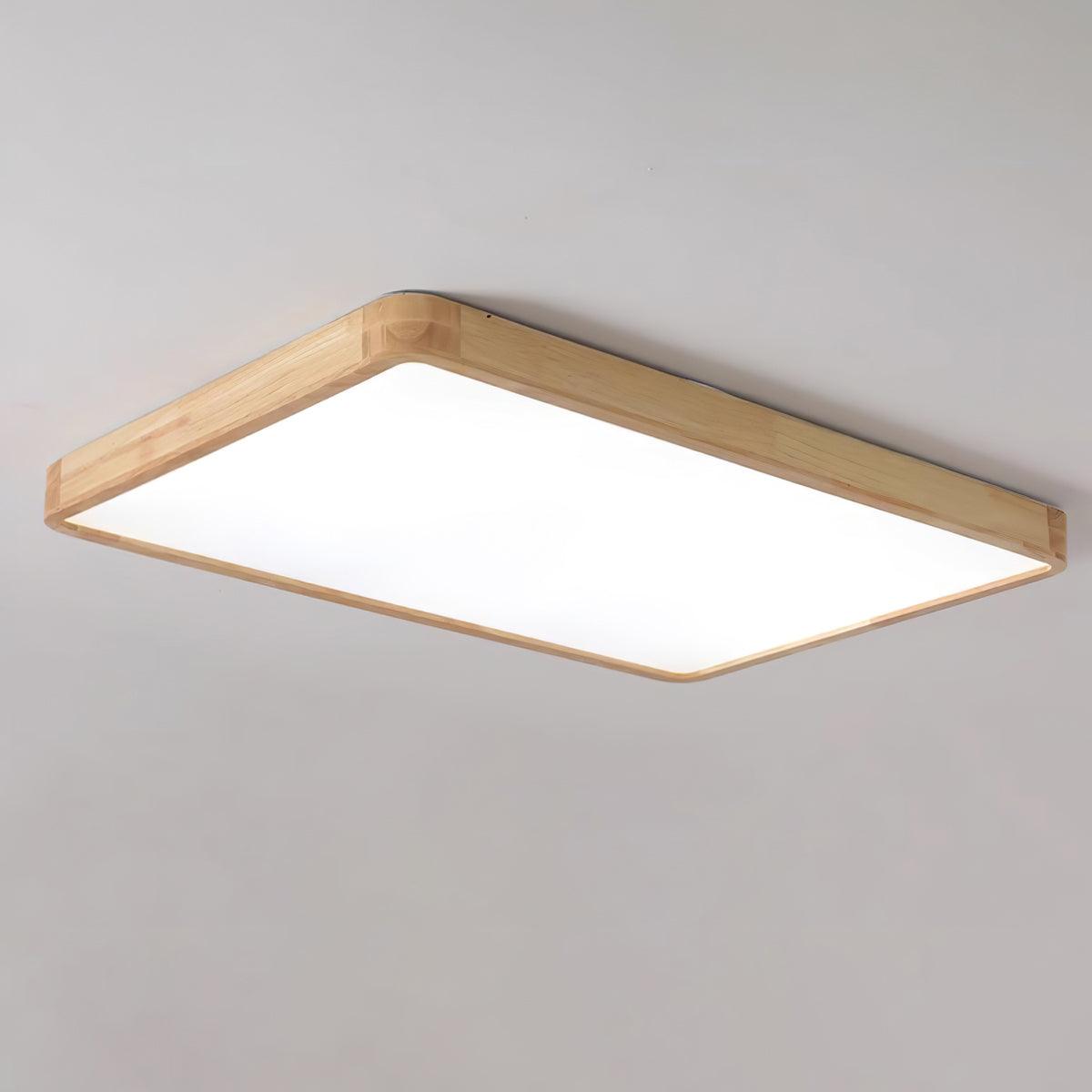 Minimalist Wood Flush Mount Ceiling Light | Integrated LED Dimmable Fixture for Living Room 17
