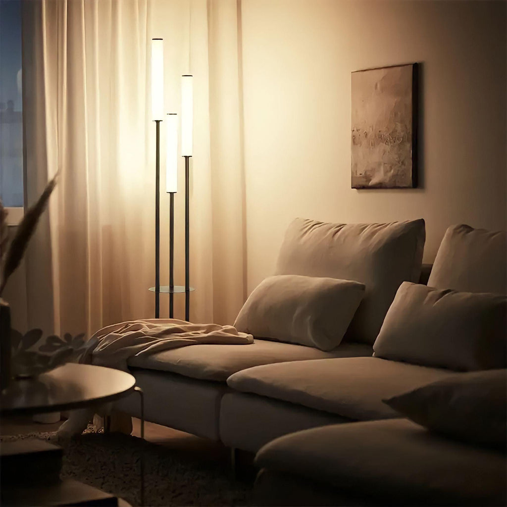 Modern Aluminium 3-Light LED Floor Lamp | Dimmable Remote Control for Living Room 4