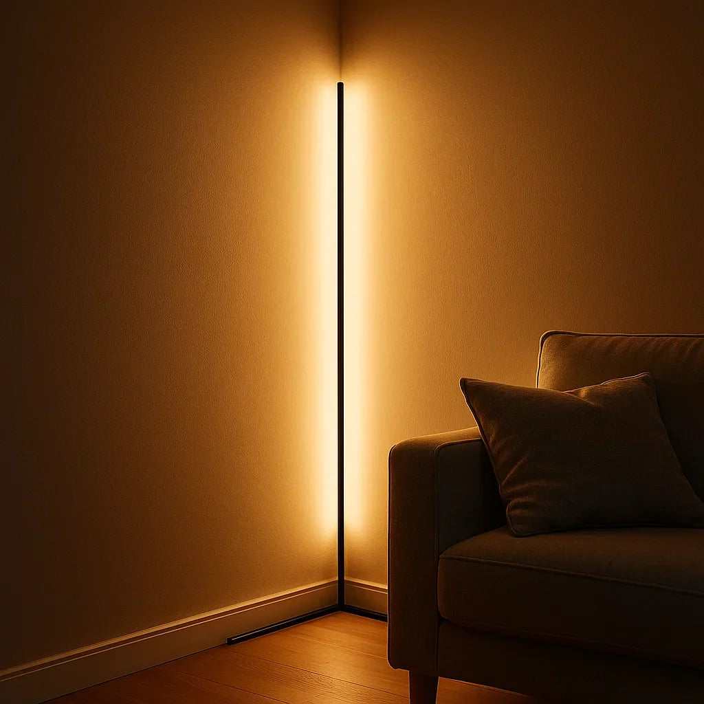 Modern Aluminium RGB LED Floor Lamp | Dimmable Remote Control Light for Living Room 1