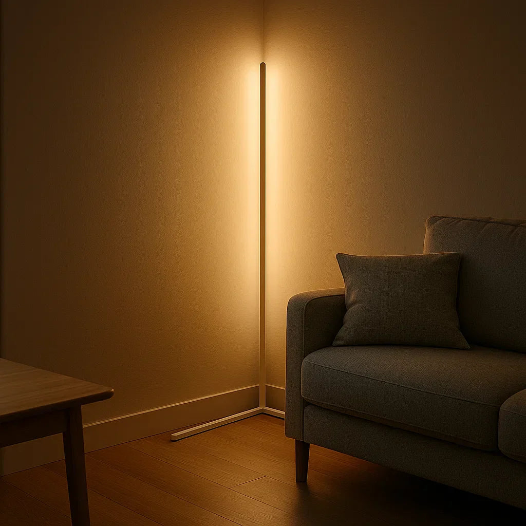 Modern Aluminium RGB LED Floor Lamp | Dimmable Remote Control Light for Living Room 2