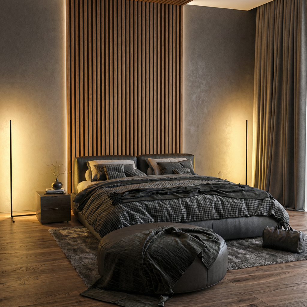 Modern Aluminium RGB LED Floor Lamp | Dimmable Remote Control Light for Living Room 3