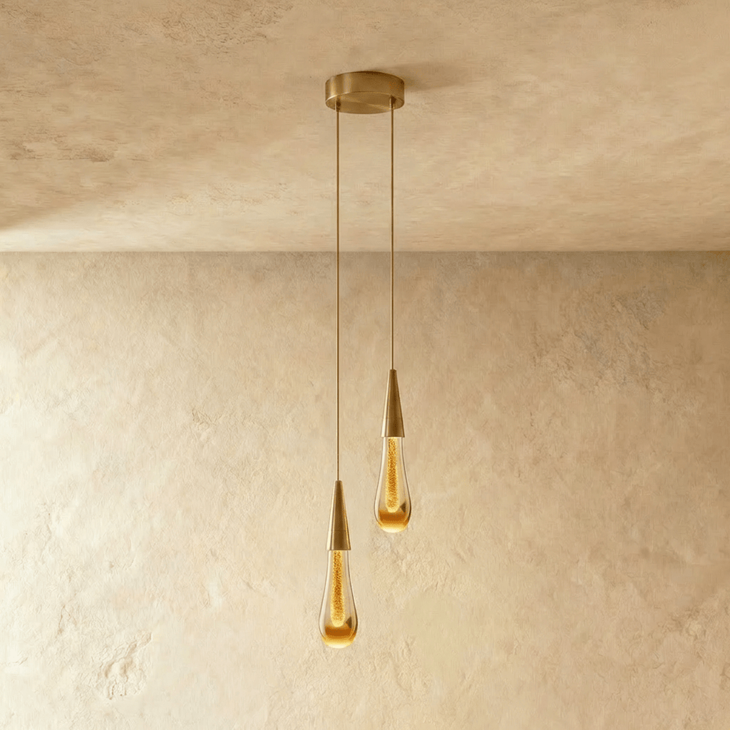 Modern Aluminium and Crystal Pendant Light | Drop Design with E27 Socket for Dining Room 1