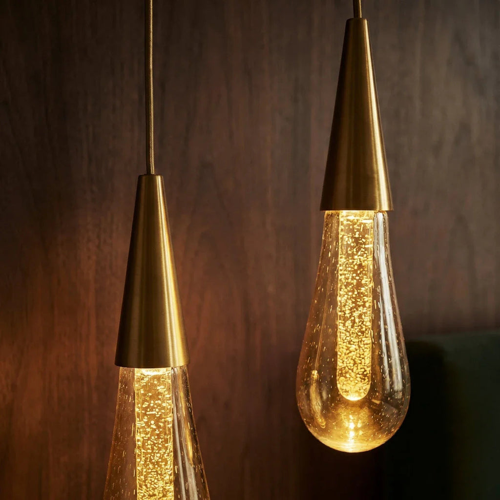 Modern Aluminium and Crystal Pendant Light | Drop Design with E27 Socket for Dining Room 3