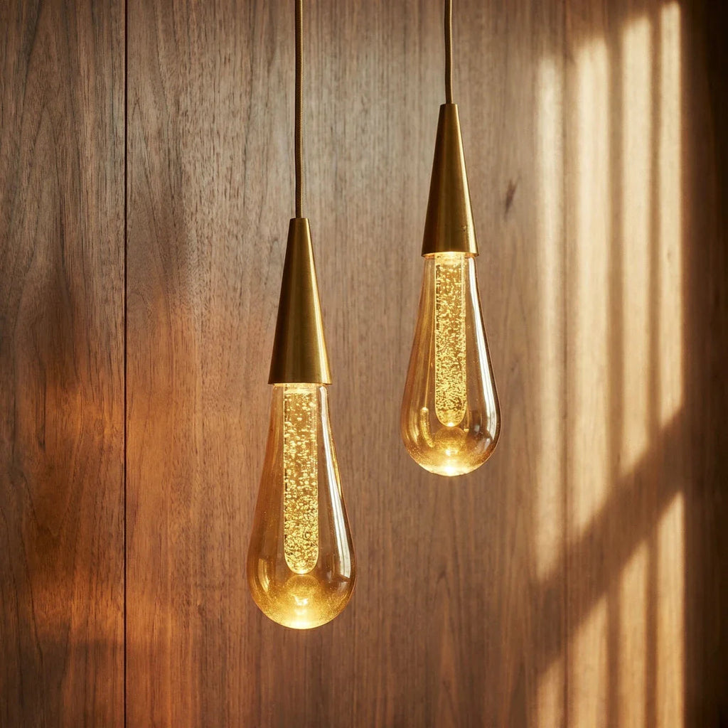Modern Aluminium and Crystal Pendant Light | Drop Design with E27 Socket for Dining Room 4
