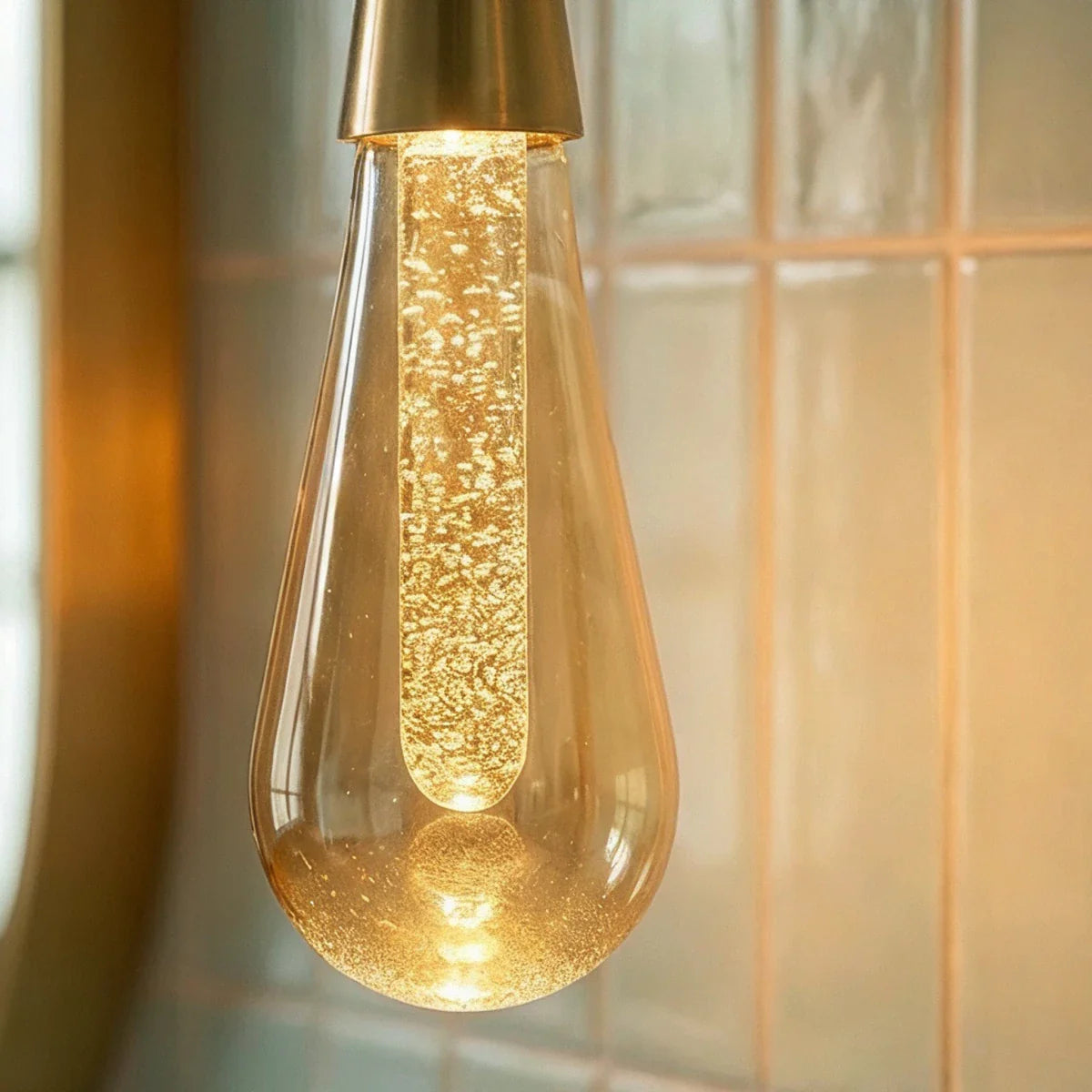 Modern Aluminium and Crystal Pendant Light | Drop Design with E27 Socket for Dining Room 6