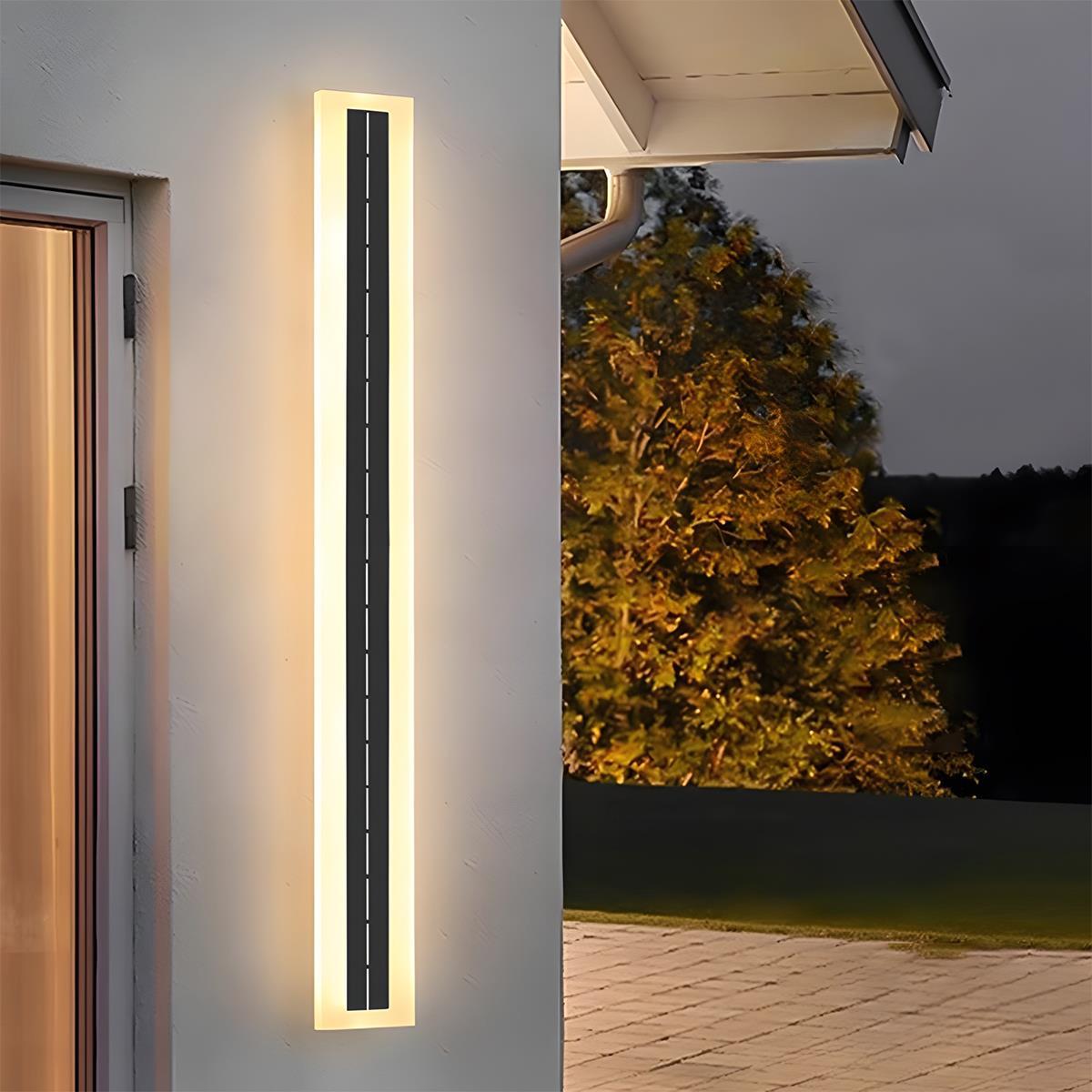 Modern Aluminum Solar Outdoor LED Strip Light | Waterproof Garden Wall Lamp for Patio 0