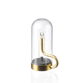 Modern Aluminum and Glass Table Lamp | Battery Operated Portable Light for Living Room 0