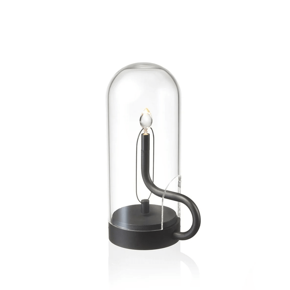 Modern Aluminum and Glass Table Lamp | Battery Operated Portable Light for Living Room 1