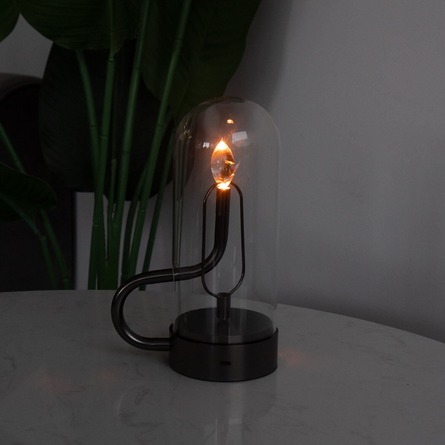 Modern Aluminum and Glass Table Lamp | Battery Operated Portable Light for Living Room 8