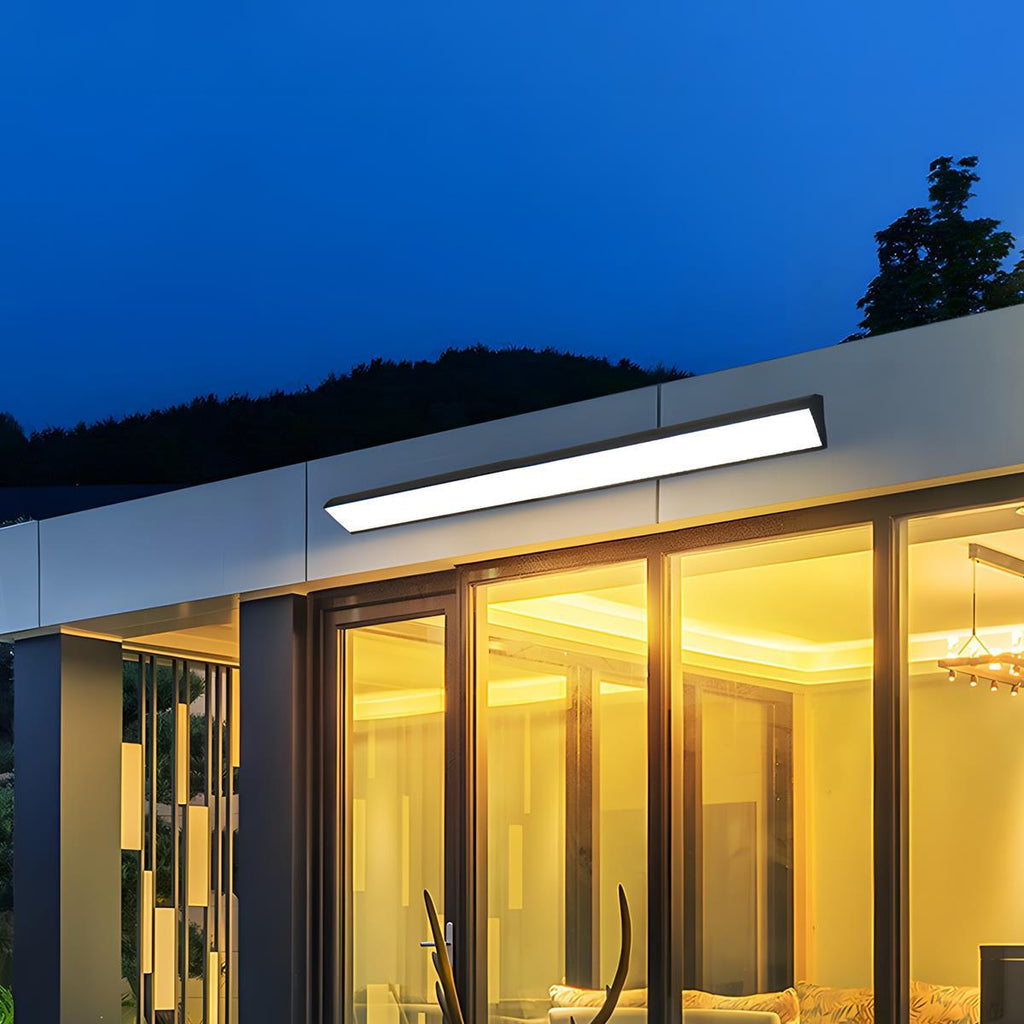 Modern Black Aluminium Outdoor Wall Light | Waterproof LED Strip Fixture for Garden and Patio 3