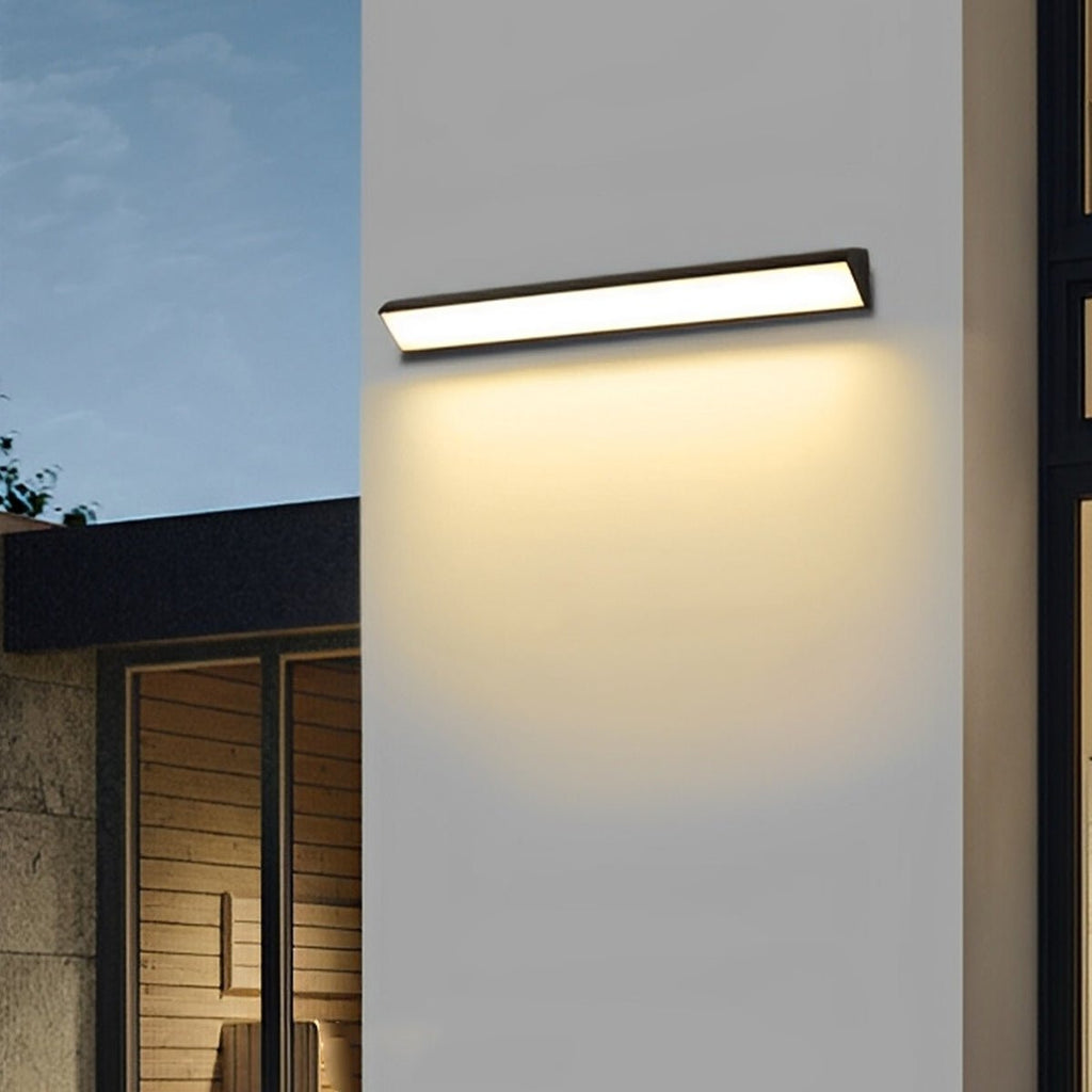 Modern Black Aluminium Outdoor Wall Light | Waterproof LED Strip Fixture for Garden and Patio 5