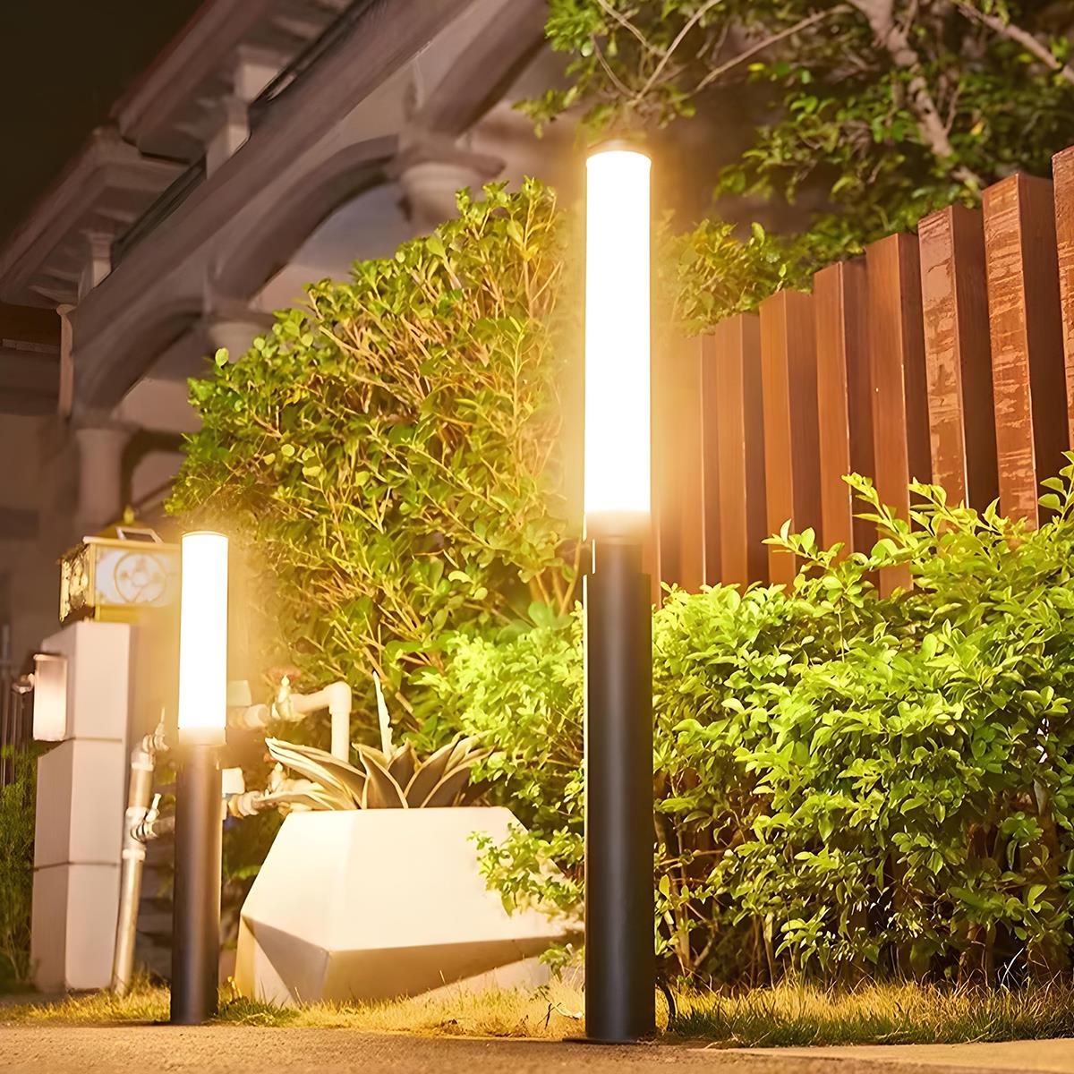 Modern Black Aluminum Outdoor Post Light | Waterproof LED Garden Pillar Lamp for Patios and Walkways 5