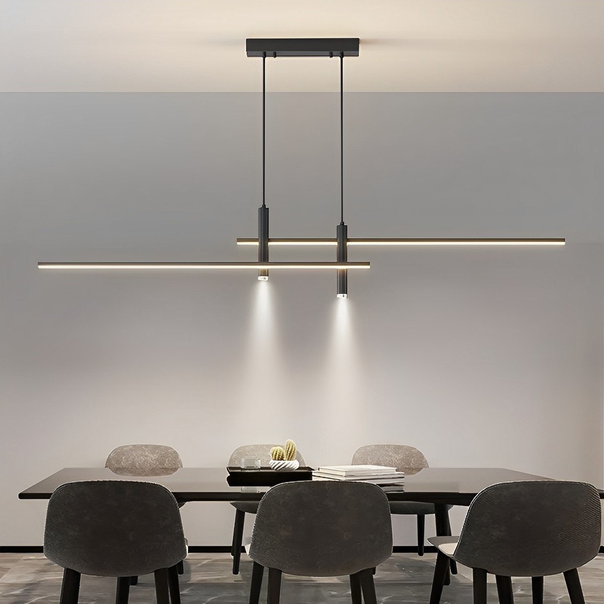 Modern Black Aluminum Pendant Light | Adjustable 3 Colour Temperatures for Kitchen 0
