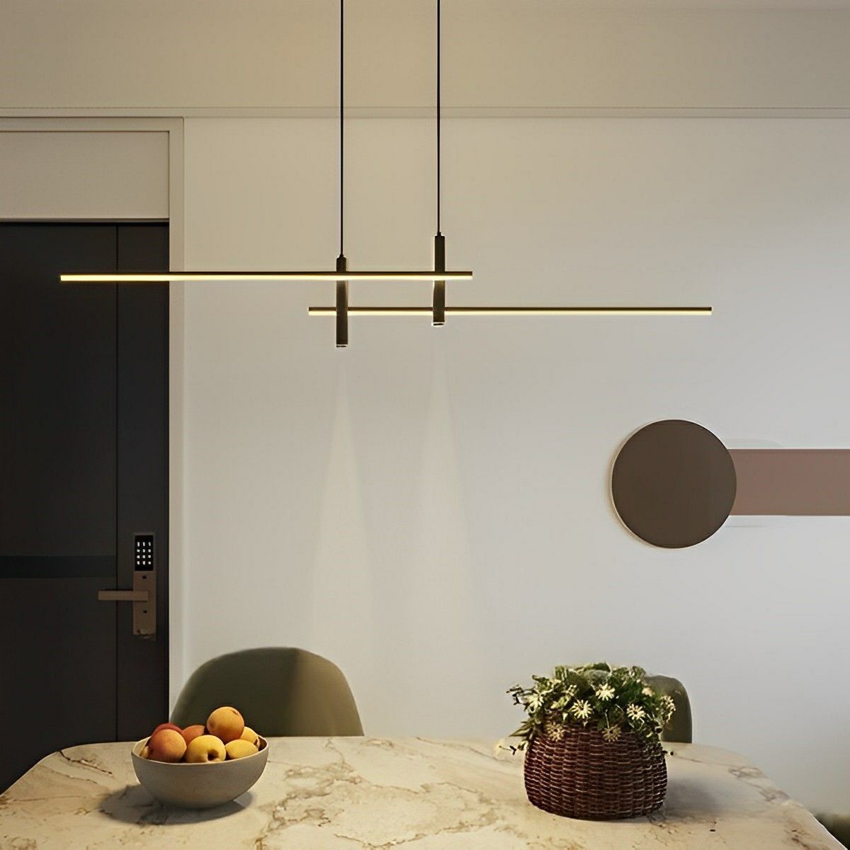 Modern Black Aluminum Pendant Light | Adjustable 3 Colour Temperatures for Kitchen 3
